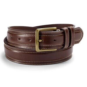 Orvis Sedgwick Bridle Men's Brown Leather Belt with Stitching Sz 44
